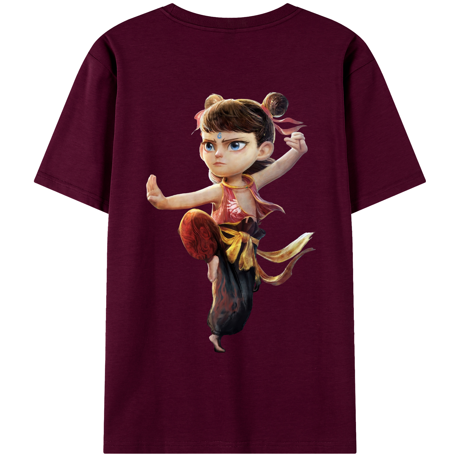 （画像用） Ne Zha 2 ナタ 魔童の大暴れ レディース半袖Tシャツ(バックプリント)